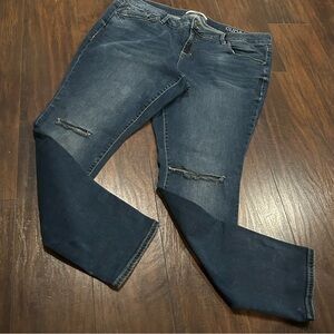 Womens Slink Curvy Distressed High Rise Jeans